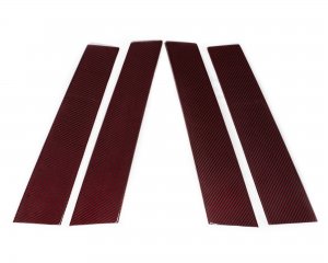Alfa Romeo Giulia Exterior Door Pillars - Carbon Fiber - Red - Feroce Carbon